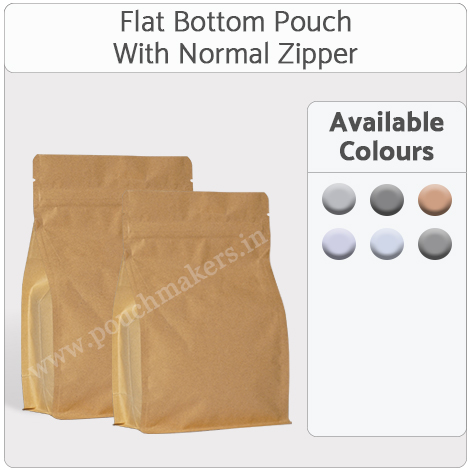 Flat Bottom Pouches With Normal Zipper