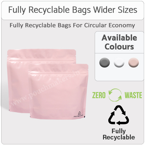 Recyclable Stand Up Pouches Wider Width Size