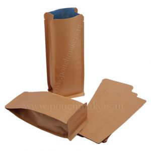 Brown Paper Flat Bottom Pouches No Zipper