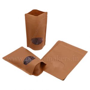 brown paper pouch with oval window