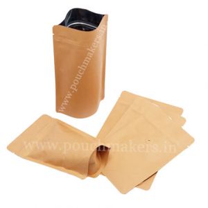 Kraft Paper Stand Up Pouches With Valve