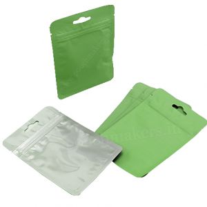 Clear / Matt Light Green 3 s s Pouch With Zipper & Euro Slot