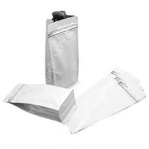 Matt White Flat Bottom Pouches Tear Off Zipper