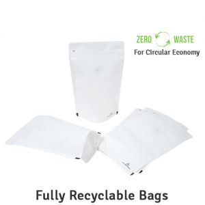 Matt White Recyclable Stand Up Pouches