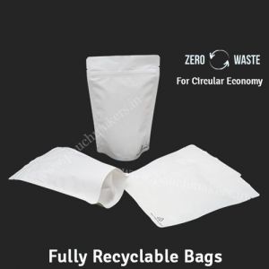 Matt White Recyclable Stand Up Pouches Regular Size