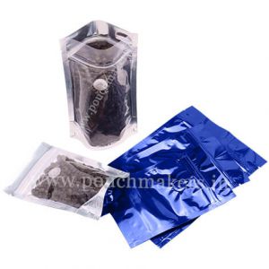 clear shine blue pouches