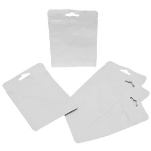 Matt White Three S S Pouch With Zipper & Euro Slot