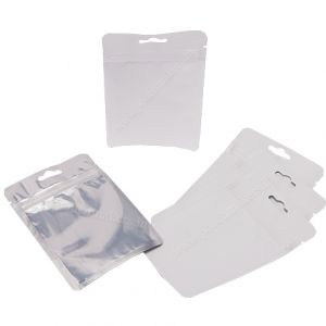 Clear / Matt White 3 s s Pouch With Zipper & Euro Slot