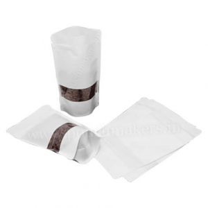 white paper rectangle window pouches 