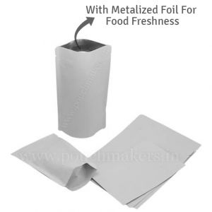 White Kraft Paper Stand Up Pouches